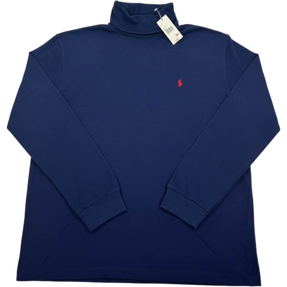Polo Ralph Lauren Mens XXL Navy Blue Turtleneck Long Sleeve Pony Logo NWT